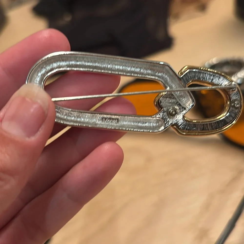 Monet Gold and Silver Two Tone Metal Carabiner